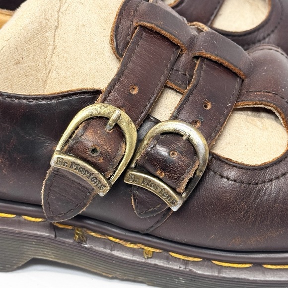 Dr. Martens Brown Leather Mary Janes - Picture 4 of 16